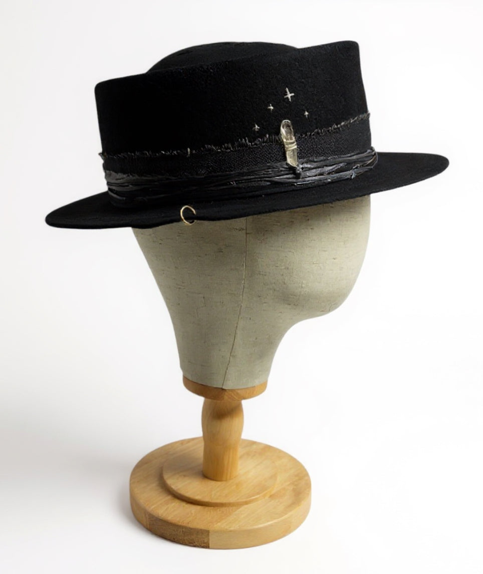 Shadows of Sunset – Statement Round Crown Wool Felt Hat