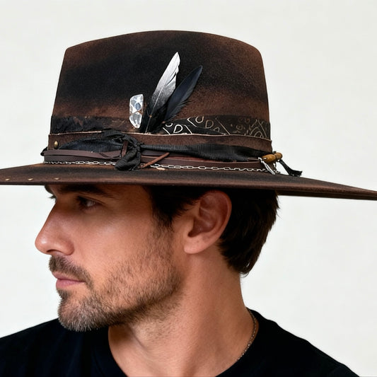 Jacky – Vintage Style Black Felt Hat