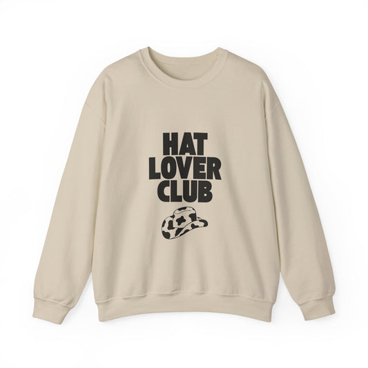 Hat Lover Club Sweatshirt — Graphic Crewneck for Hat Enthusiasts