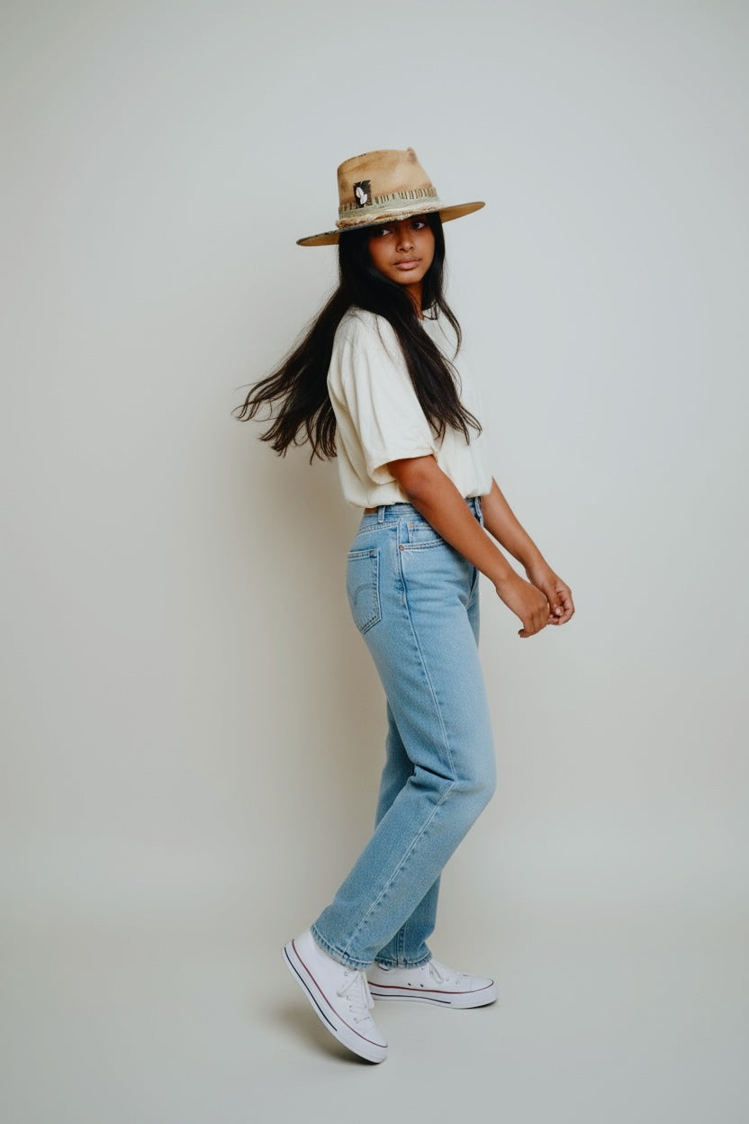 All You Need Is AMOR Fedora – Handmade Felt Hat with Wide Brim