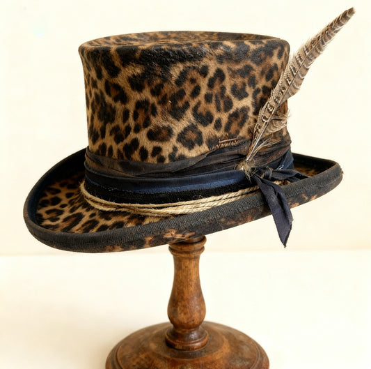 Safari – Leopard Print Wool Felt Top Hat
