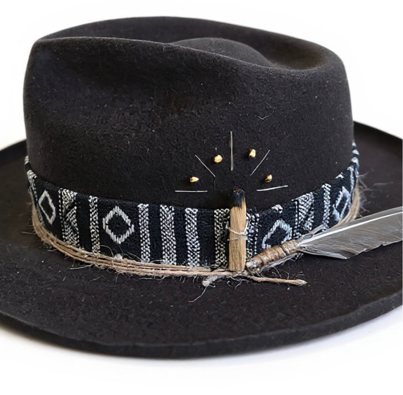 Louie – Classic Wool Fedora – handmade wool felt fedora hat by artisan Ruby Cantero, detail view 7 | Pokijomba Hats