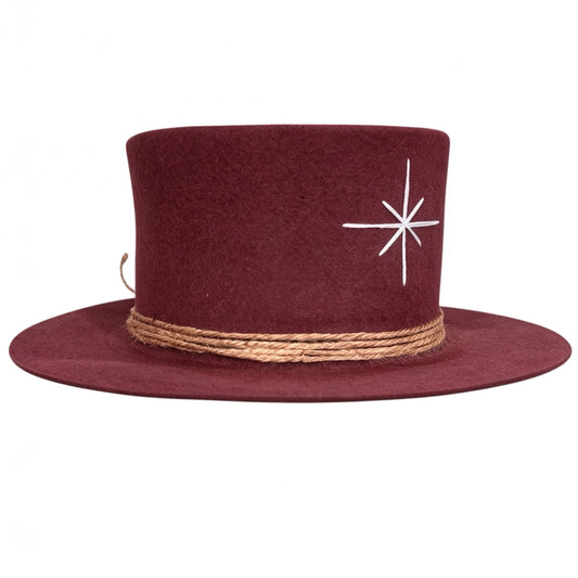 Tulum – Wool Felt Top Hat in Burgundy