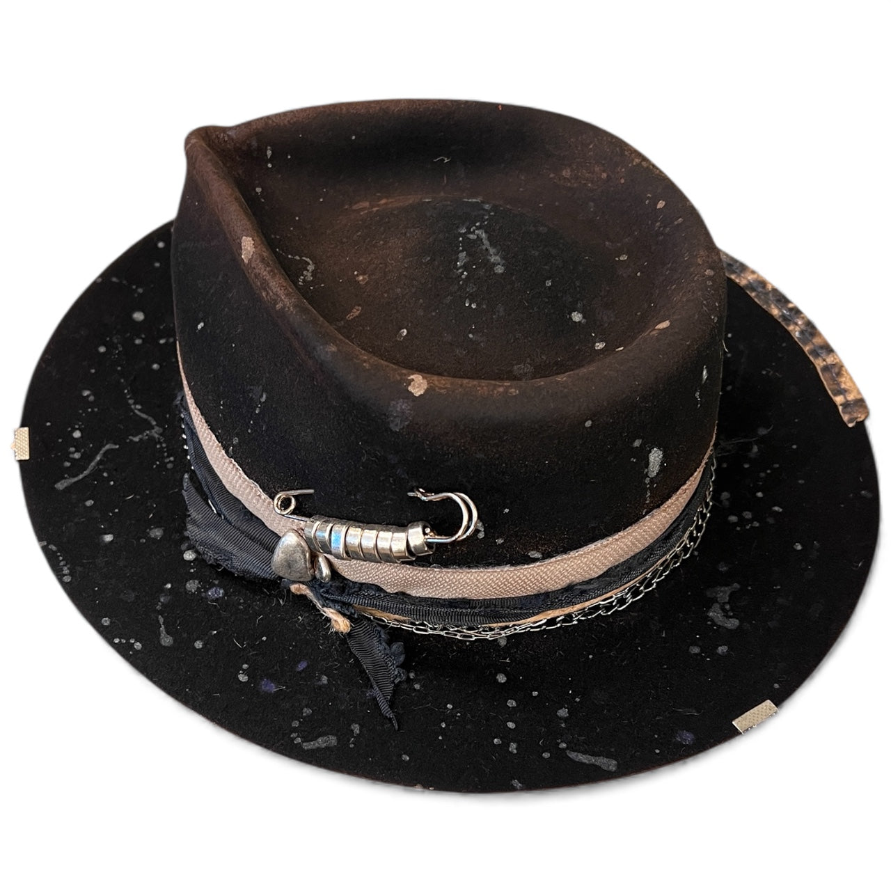 Glitter Ashes - Wool Felt Hat – Hand painted & Twisted Crown