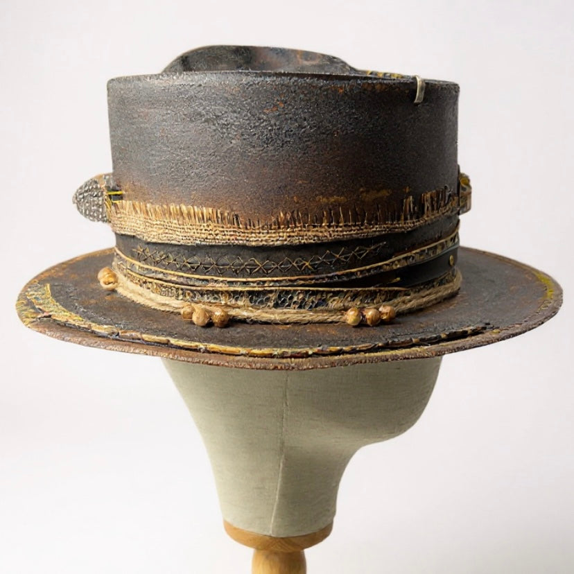 Rare Vintage Skull Hat – Dark Ilaj – Leather Effect Style Hat · Handcrafted