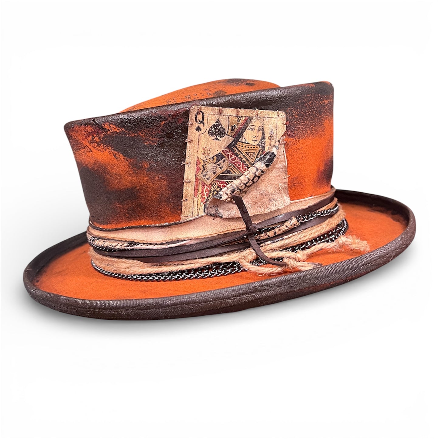 The Dorian – Vintage Top Hat – handmade handmade felt top hat by artisan Ruby Cantero, detail view 17 | Pokijomba Hats
