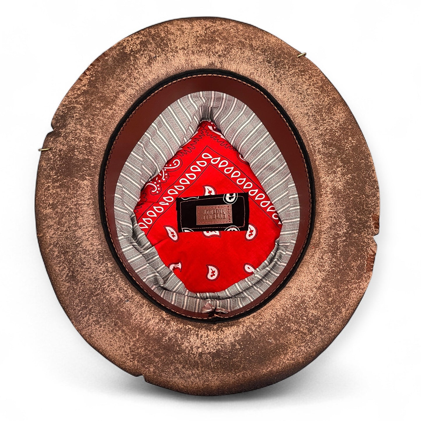 Rare Vintage Felt Hat – 13 knots – Distressed Western Bandana Hat