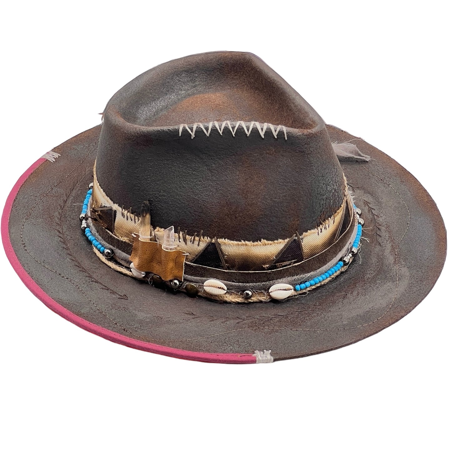 Mexican Soul Mystic Amulet Felt Hat – Handmade Vintage Bohemian Hat