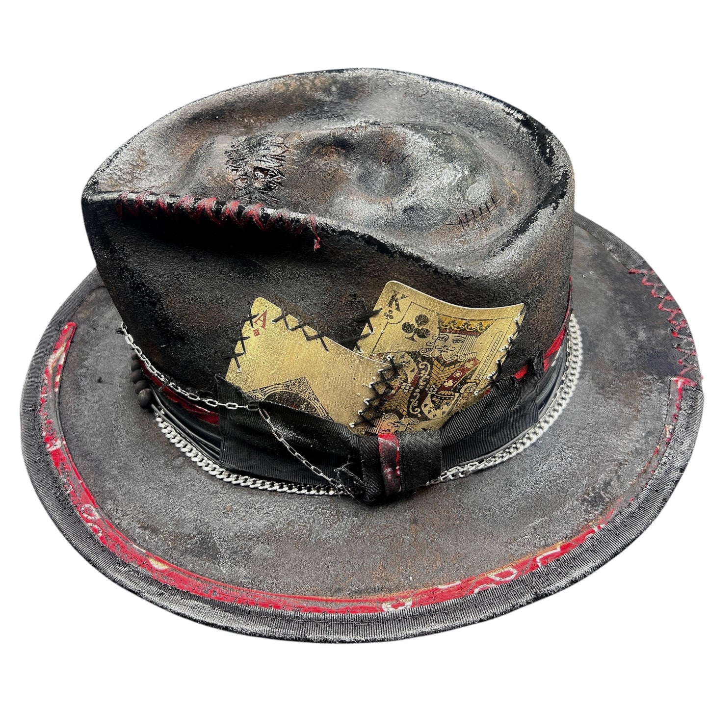 Rare Vintage Skull Hat – Amager – Leather Effect Felt Hat