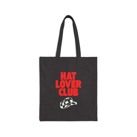 Hat Lover Club Canvas Tote Bag – 'Hat Lover Club' Graphic Cotton Shopper