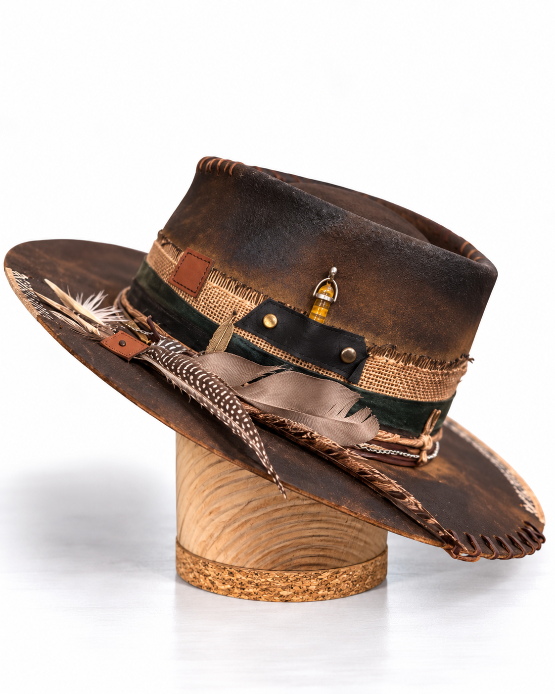 El Salto – Unique Handmade Vintage Leather-Effect Felt Hat | Artisan Fedora