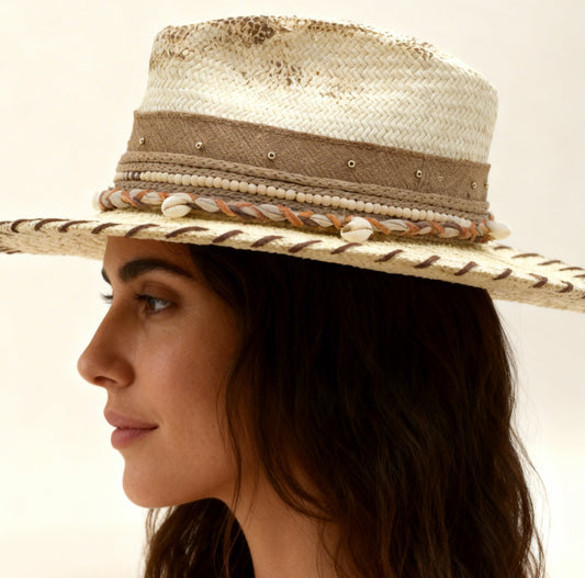Anastasia – Straw Wide Brim Fedora Hat