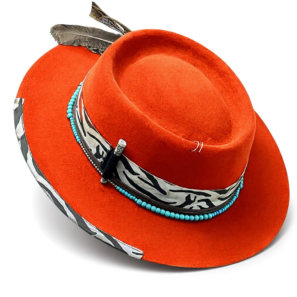 La Brujería Rare Vintage Felt Hat – Handmade Round Crown Rock Boho Style