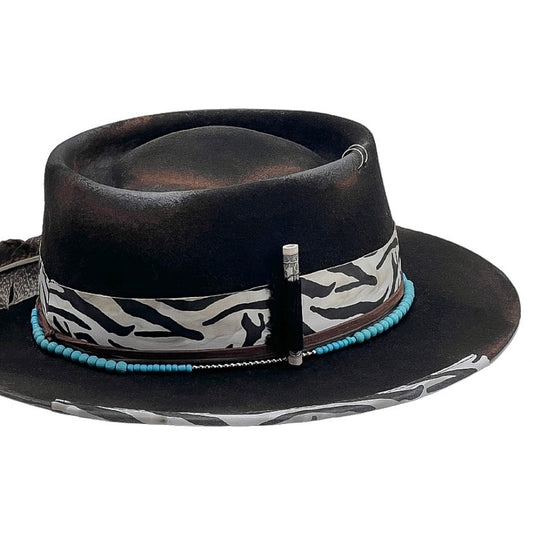 La Brujería Rare Vintage Felt Hat – Handmade Round… – wool felt fedora hat, detail view 8 | Pokijomba Hats