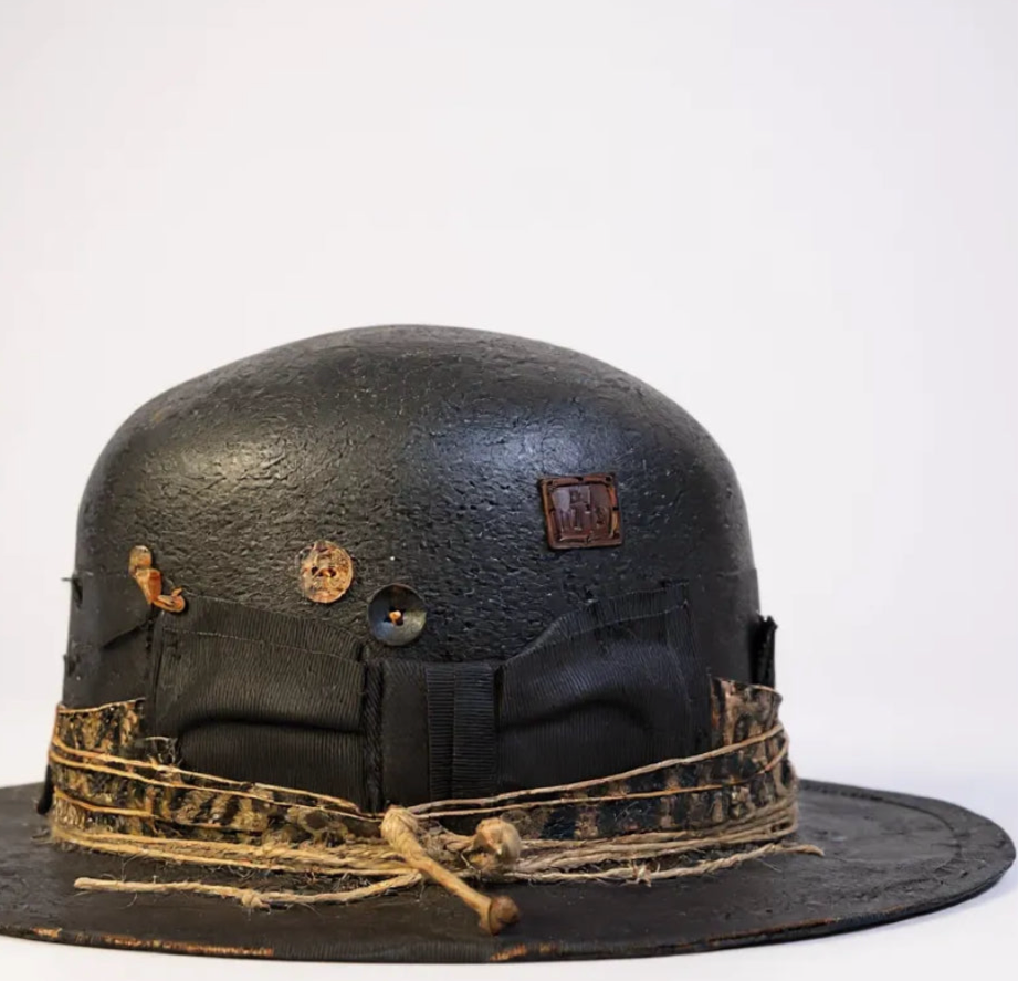 Rare Vintage Leather-Effect – Cheetah Bowler Hat