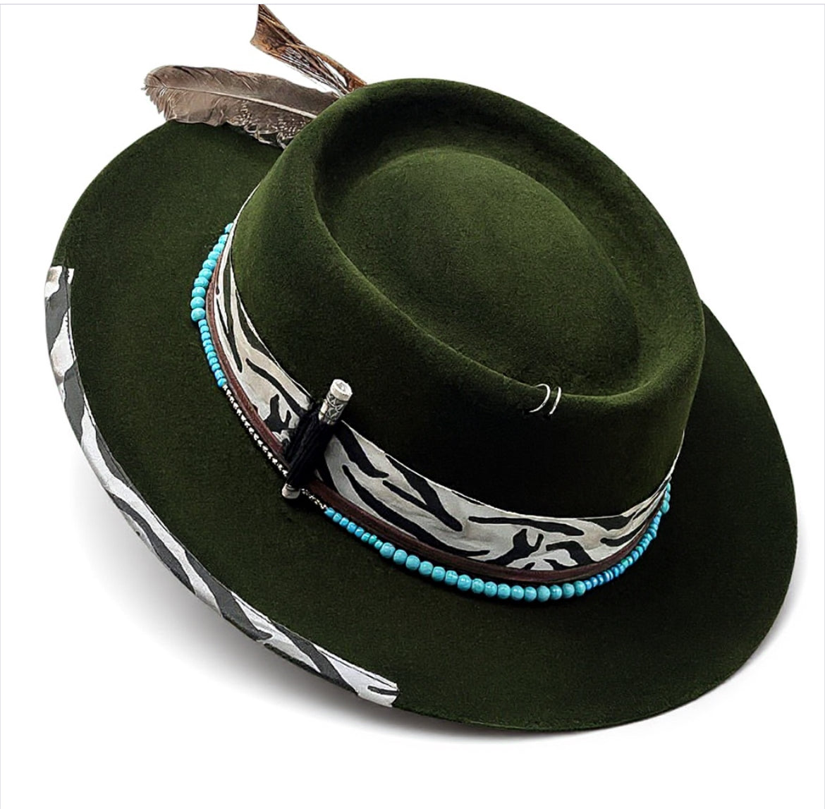 La Brujería Rare Vintage Felt Hat – Handmade Round Crown Rock Boho Style