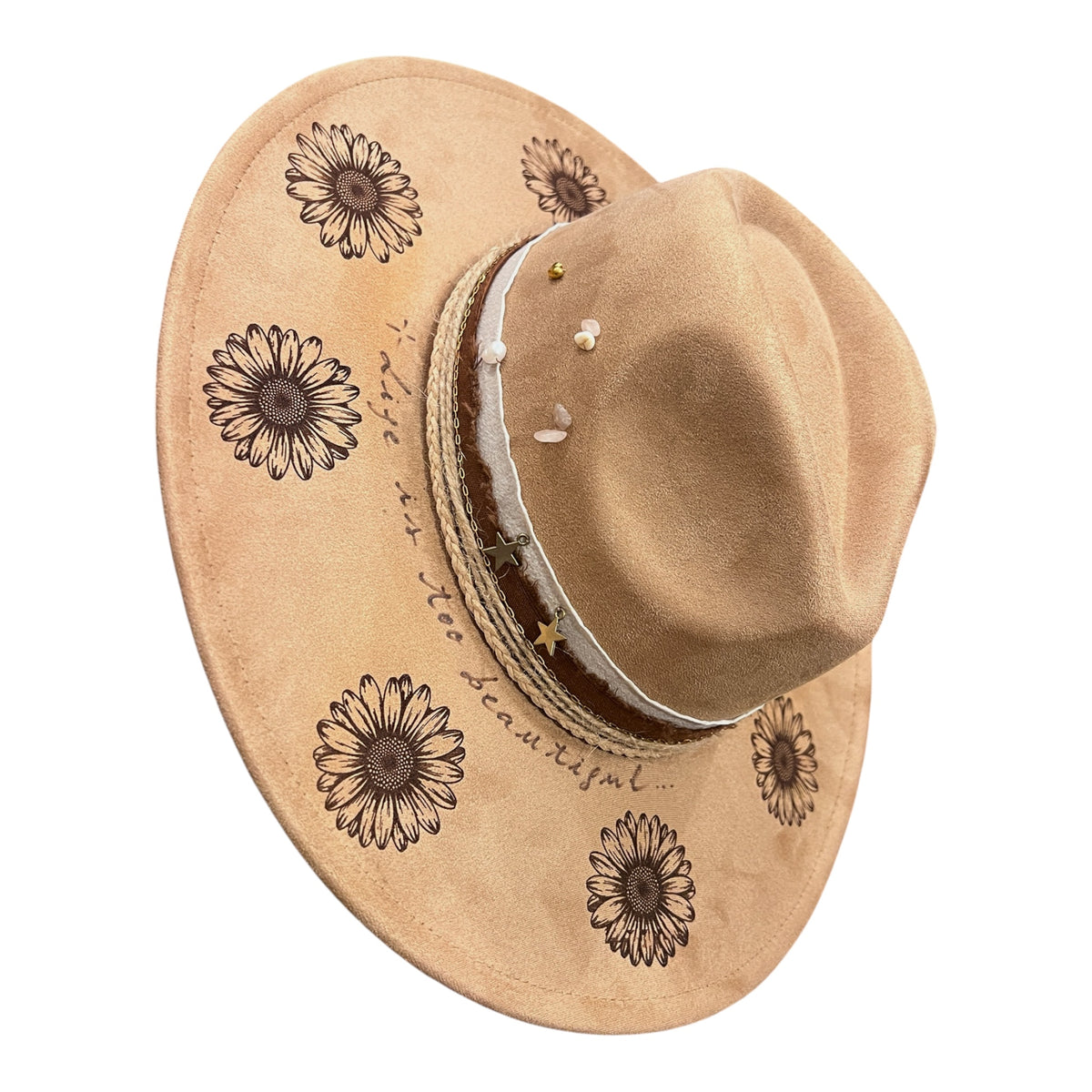 Life is Beautiful – Wide Brim Suede Fedora Hat