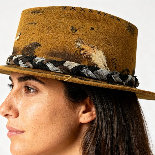 Gabriel – Artistic Tie-Dye Hat – handmade handmade felt hat by artisan Ruby Cantero | Pokijomba Hats