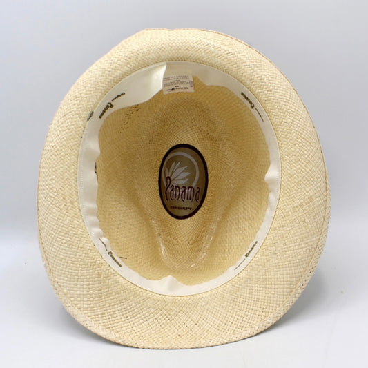 The Napoli — Classic Straw Fedora Hat | Black Band – handcrafted straw hat made in Italy, detail view 5 | Pokijomba Hats