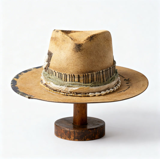 All You Need Is AMOR Fedora – Handmade Felt Hat with Wide Brim