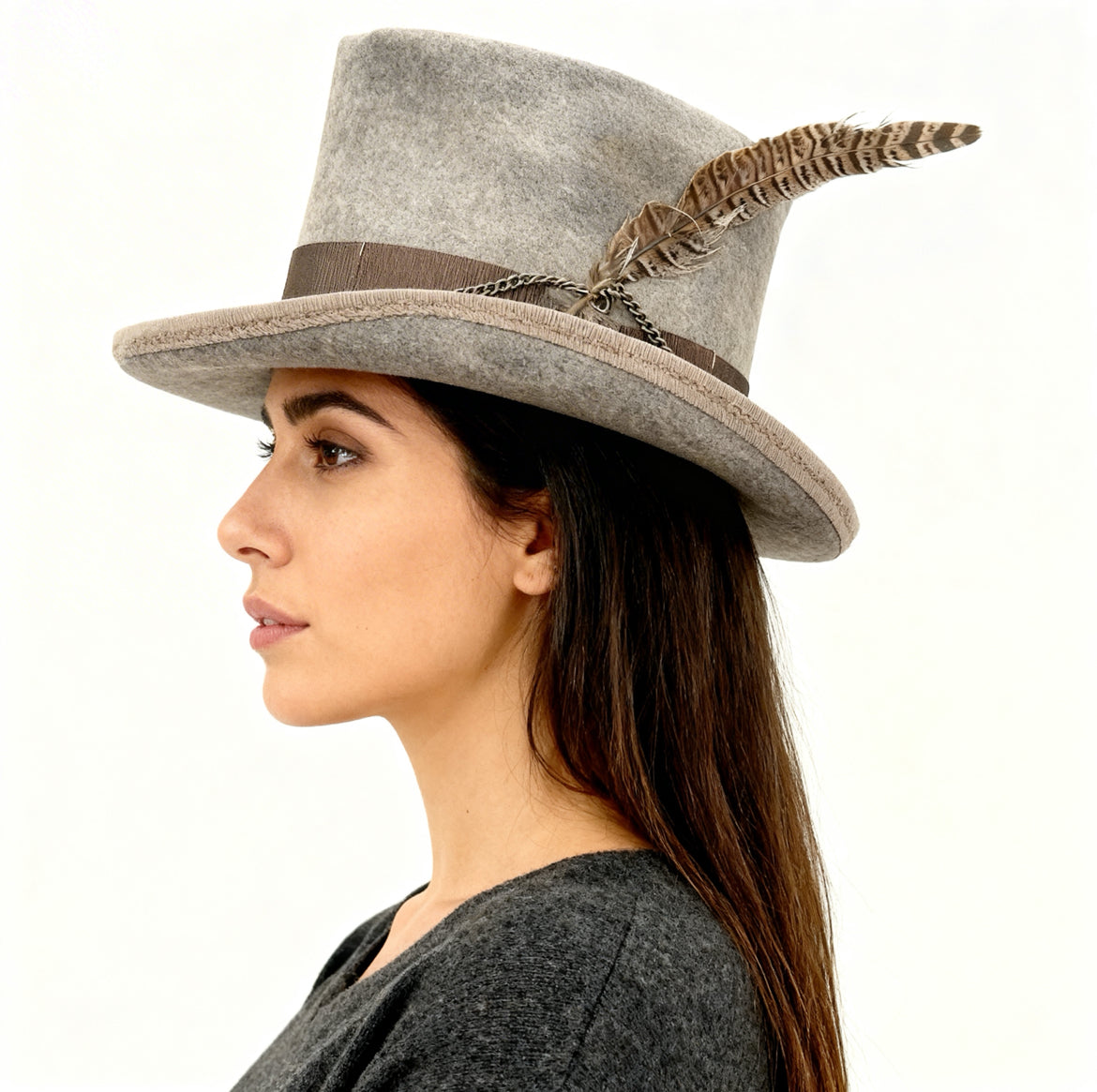 Percy – Edgy Distressed Wool Felt Top Hat