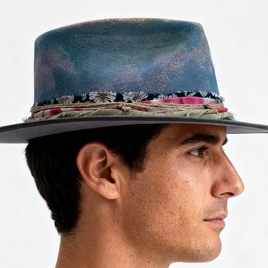 The Pose Hat – handmade handmade felt hat by artisan Ruby Cantero, detail view 4 | Pokijomba Hats