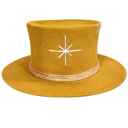 Tulum – Wool Felt Top Hat in Ochre