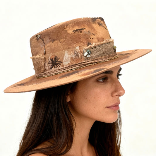 Dreams of the Sahara – Premium Boho Chic Statement… – wool felt fedora hat | Pokijomba Hats