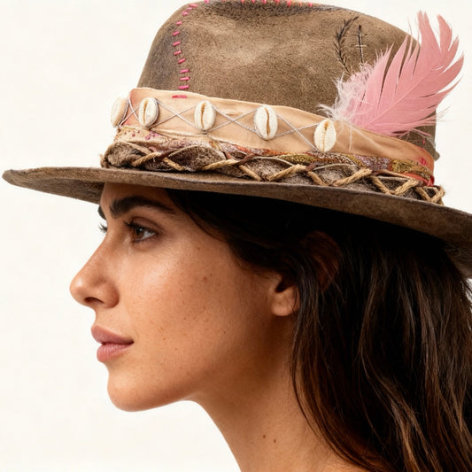 Burning Man Hat – Wool Felt Hat Leather Effect