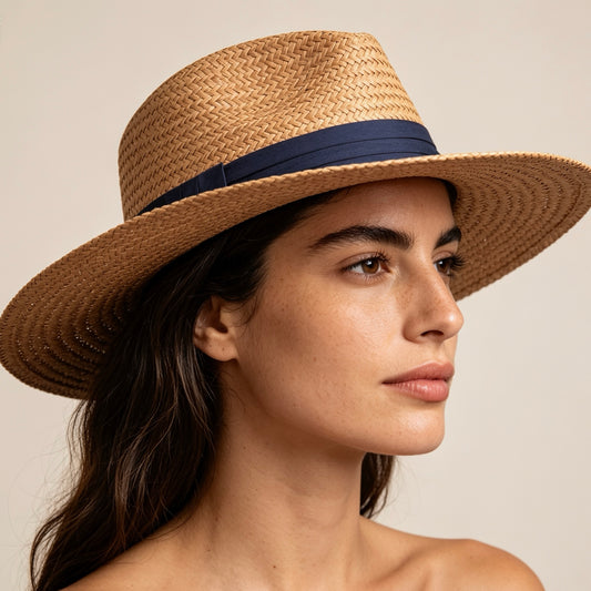 POKIS — Camel Wide Brim Summer Straw Hat