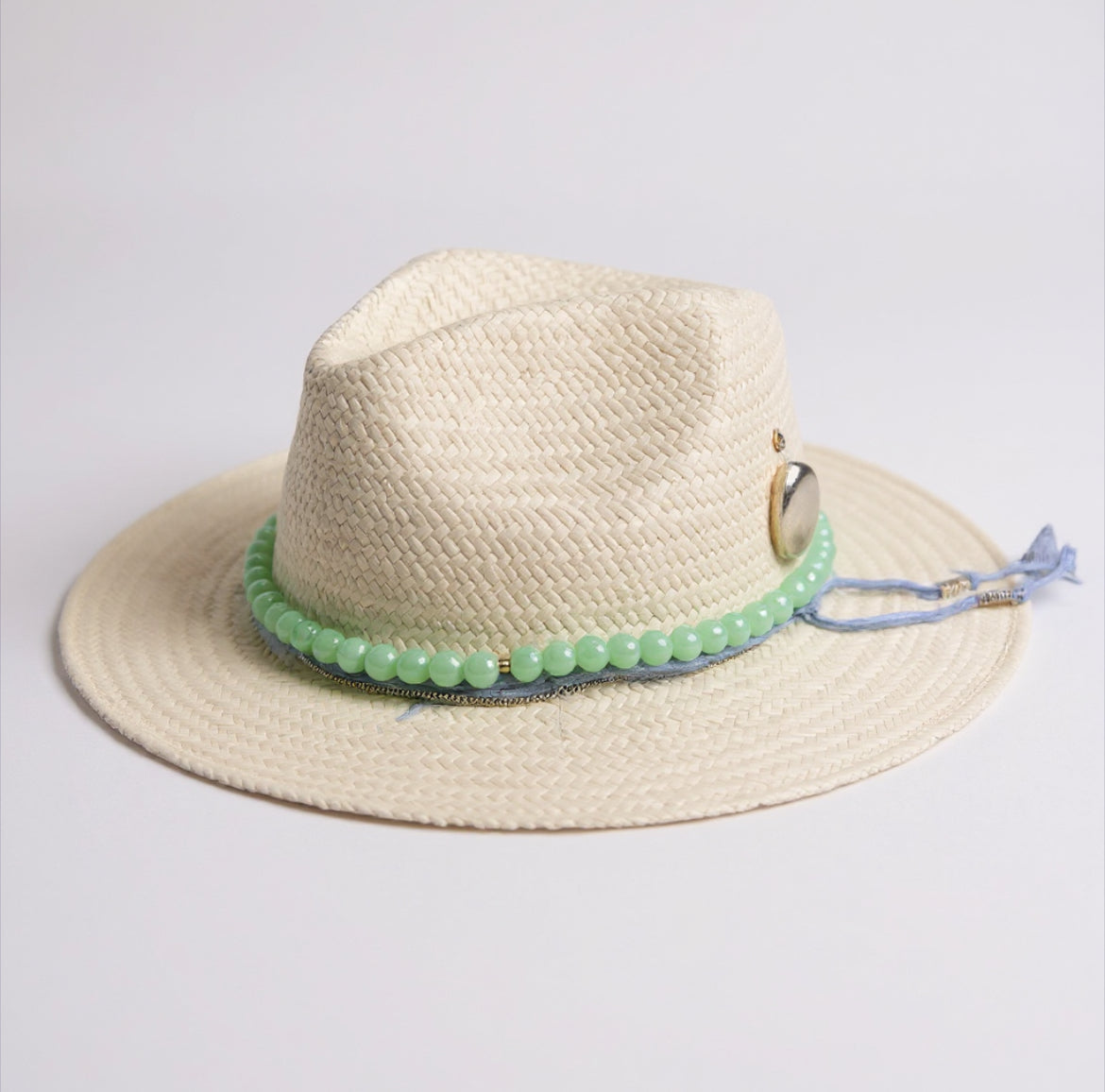 In Stock – Isabella – Classic White Straw Fedora Hat for Summer