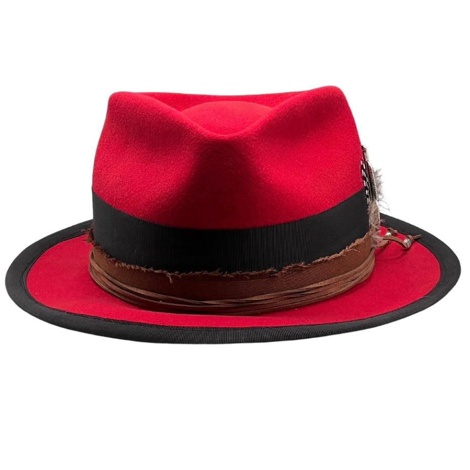 Red Ruby Velvet Fedora Hat – Classic Wool Felt Style