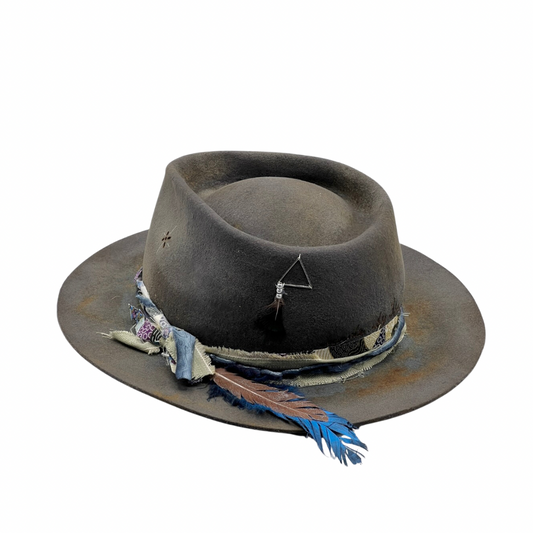 The Ofiuco – Mystical Vibes Vintage Felt Fedora Hat… – wool felt fedora hat, detail view 4 | Pokijomba Hats