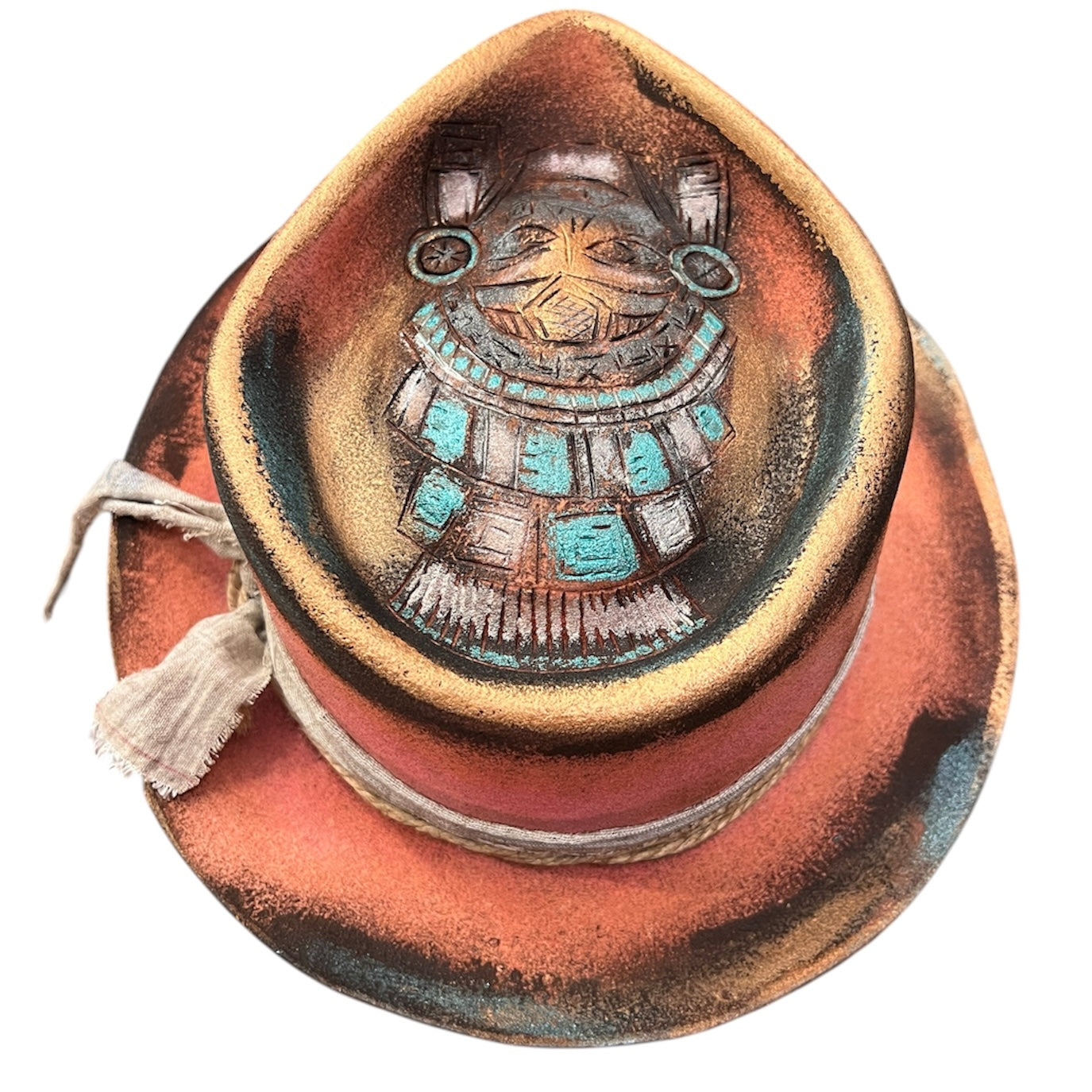 The Sun Lord – Pink Custom Hand-Painted Fedora Hat