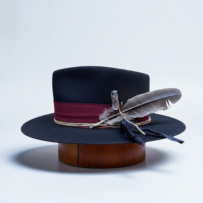 The Arizona Burgundy – Ethnic Bohemian Style Felt Fedora Hat