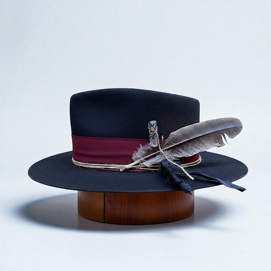 The Arizona Burgundy – Ethnic Bohemian Style Felt Fedora Hat