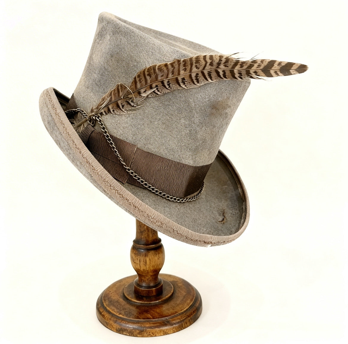 Percy – Edgy Distressed Wool Felt Top Hat