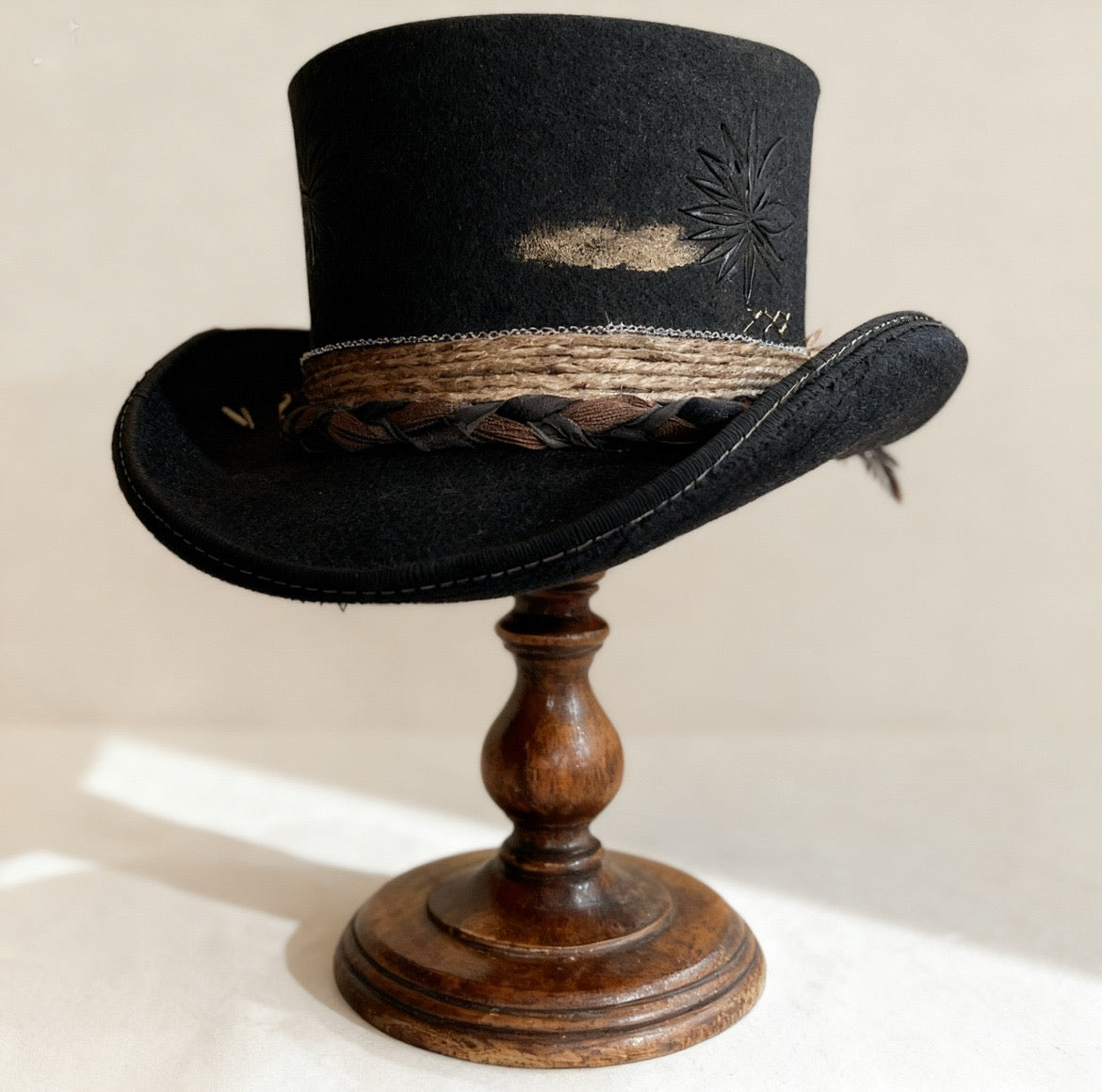 Only One Night– Black Wool Felt Low Top Hat