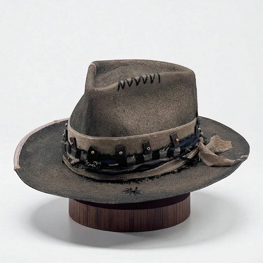 Shak – The leather Effect Statement Hat – Bohemian Elegant Fedora