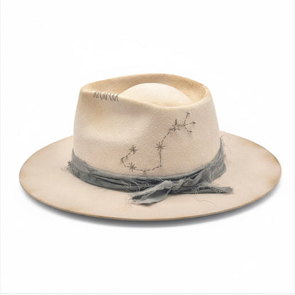 Horoscop Wool Felt Fedora – Star Constellation Design – 
SCORPIO