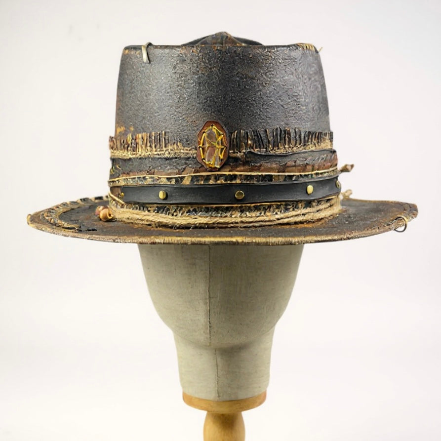 In Stock – Rare Vintage Skull Hat – Dark Ilaj – Leather Effect Style Hat · Handcrafted