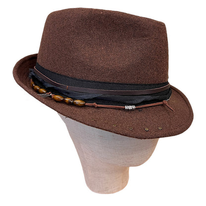 Boho Rock Style Wool Fedora Hat – Short Brim Collection