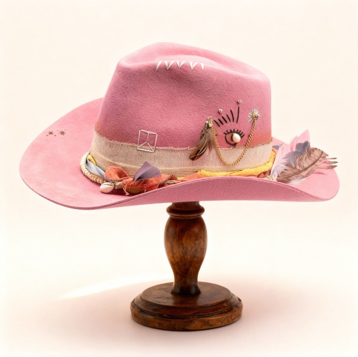 Alive – Pink Felt Cowboy Hat | Western Bohemian Wool Hat for Women & Men