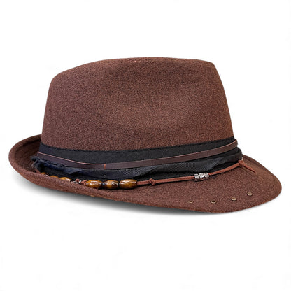 Boho Rock Style Wool Fedora Hat – Short Brim Collection