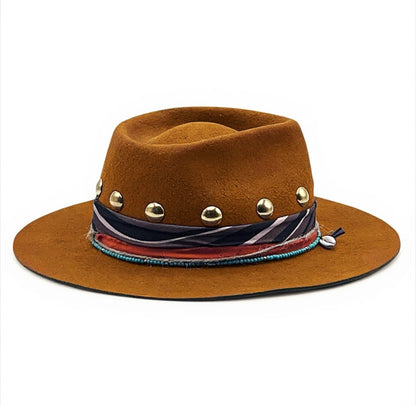 The Clara Statement Felt Fedora – Handmade Boho Chic Hat