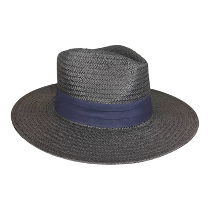POKIS — Black Wide Brim Summer Straw Hat