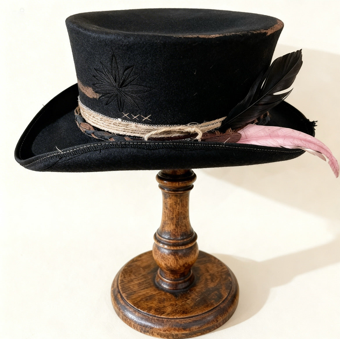 Only One Night– Black Wool Felt Low Top Hat