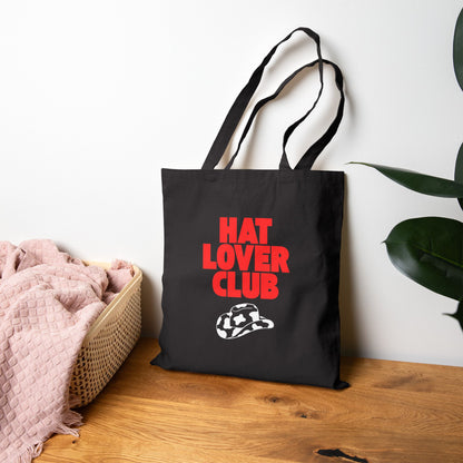 Hat Lover Club Canvas Tote Bag – 'Hat Lover Club' Graphic Cotton Shopper