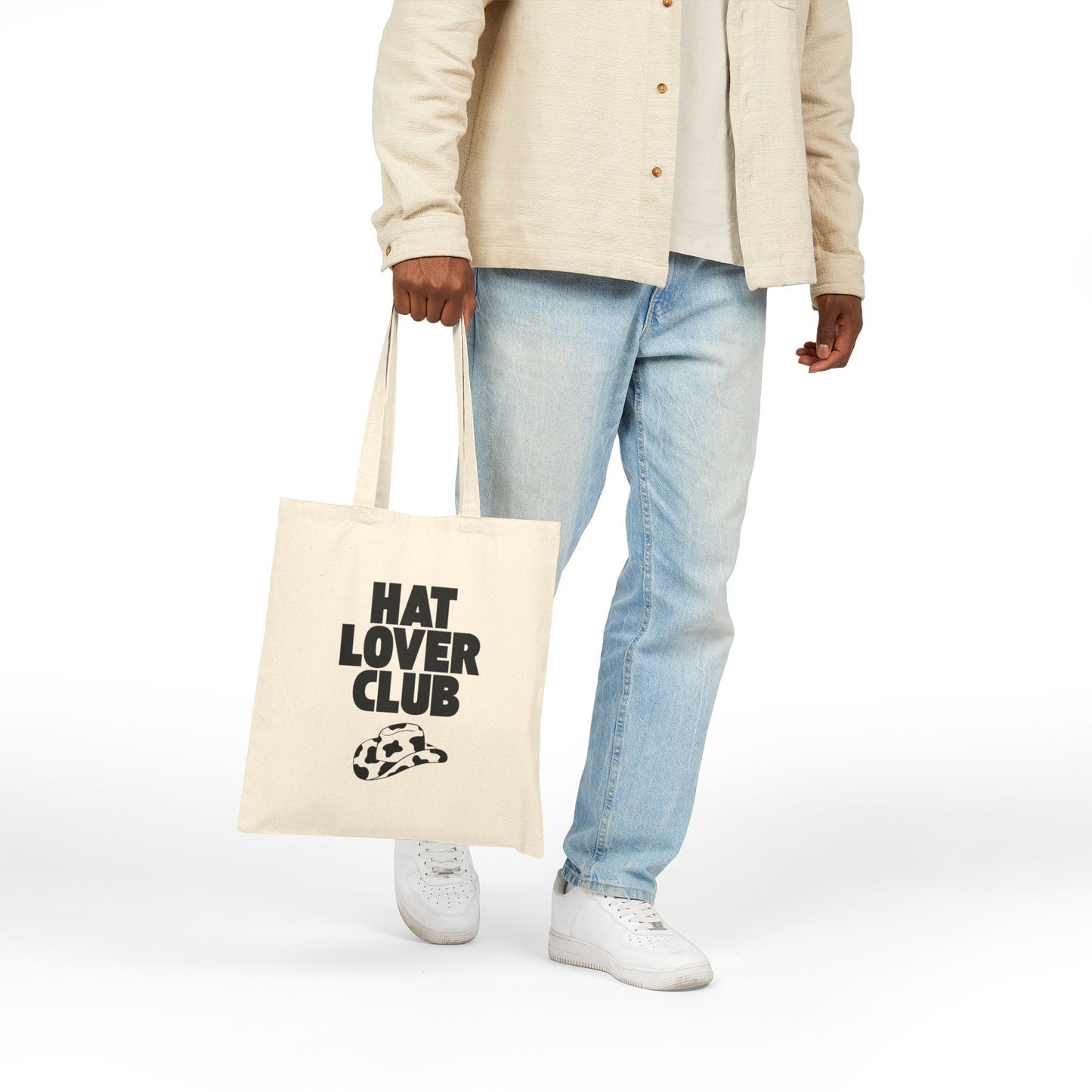 Hat Lover Club Canvas Tote Bag – 'Hat Lover Club' Graphic Cotton Shopper