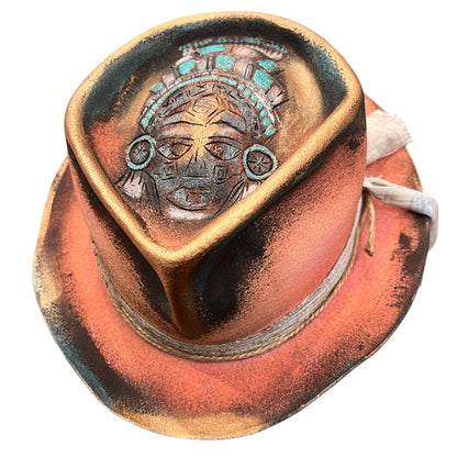 The Sun Lord – Pink Custom Hand-Painted Fedora Hat